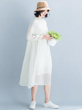 Casual Polka-dot Ruffled Long Dress